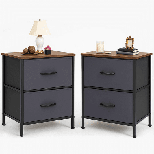 Dowellia 2-Drawer Fabric Storage Dresser, Nightstand for Bedroom, Closet, Storage Furniture for Adults,2 pack