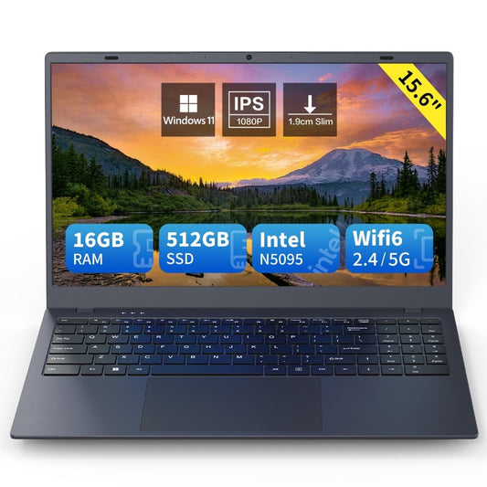 Ningmei NL100P 15.6 Inch Windows Laptop Intel N5095 16GB RAM 512GB SSD Space Gray