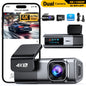 Odrey Car Dash Cam Front and Rear, Dashcam 4K Front and 1080P Rear Camera with 5G WiFi 64GB Card, Dash Camera for Cars with G-Sensor 24H Parking mode, Super Night Vision, Loop Recording