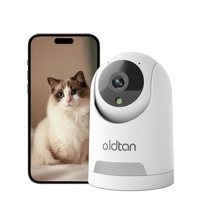 Oldtan WiFi Security Indoor Camera - 2.5K HD Baby Monitor for Home, 2-Way Audio, Auto Tracking