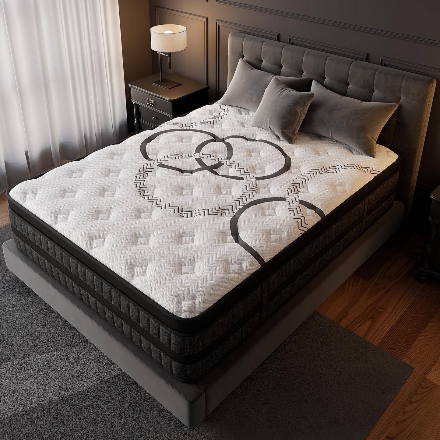 GREOO Queen Mattress 12" Hybrid Gel Memory Foam Mattress with Individually Wrapped Pocket Coils, Medium Firm Support, Pressure Relief, Mattress in a Box