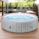 Portable Inflatable Hot Tub with Built-in Heating System - 264 Gallon Capacity, Massage Jet Home Hot Tub with Inflatable Seats for Teens and Adults, Wood Grain