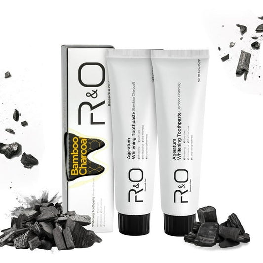 R&O Ageratum Whitening Toothpaste with Bamboo Charcoal,3.53 oz,Great for Teeth Whitening,2Pcs