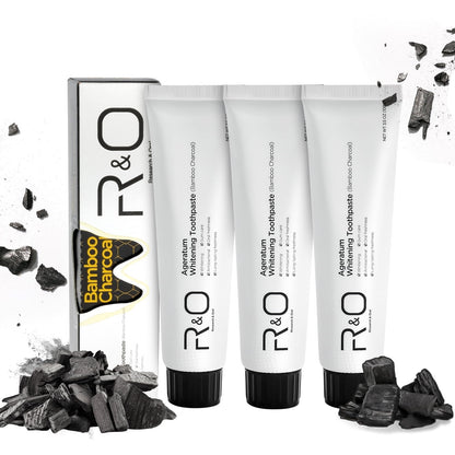 R&O Ageratum Whitening Toothpaste with Bamboo Charcoal,3.53 oz,Great for Teeth Whitening,3Pcs