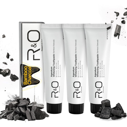 R&O Ageratum Whitening Toothpaste with Bamboo Charcoal,3.53 oz,Great for Teeth Whitening,3Pcs