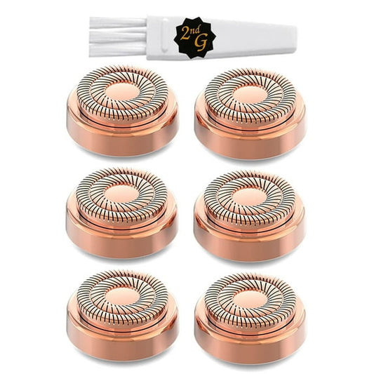 Replacement Heads Compatible with Flawless Facial Hair Removal Gen 2 and Finishing and Soft Touch, Laverner 18K Rose Gold 6 Count