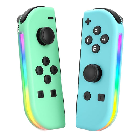 Replacement for Nintendo Switch Controller,Wireless controllers Compatible with Switch/Oled/Lite, Support Dual Vibration/Wake-up/Motion Control/RGB Lights,Green/Blue