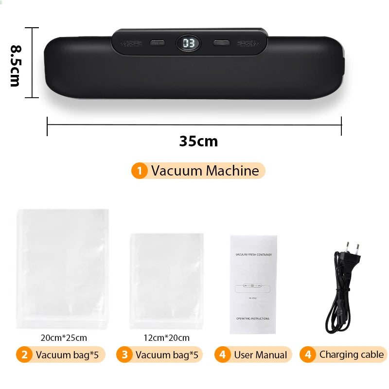 Vacuum Sealer Packaging Machine with 10 Free Bags Household Food Vacuum Food Sealing Machine