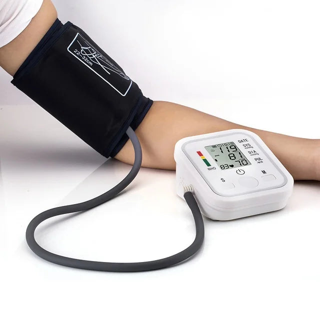 Portable Digital Blood Pressure Monitor Arm with Heart Rate Monitor – Automatic BP Machine for Home Use