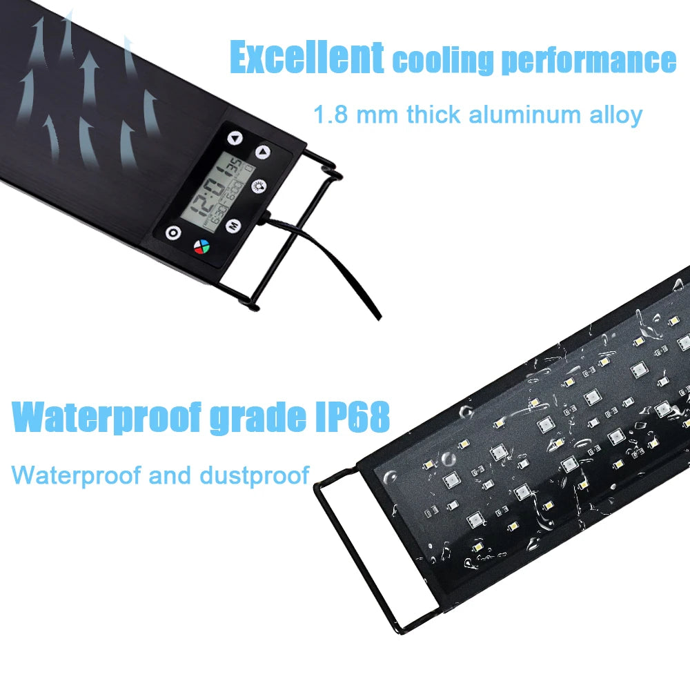 Full Spectrum Lighting LED Light Aquarium Decoration Aquatic Plant Growth Lamp IP68 Waterproof 100V-240V