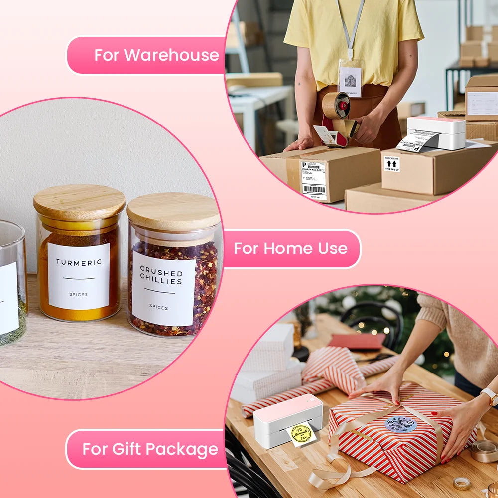 Bluetooth Thermal Label Printer Wireless Small Shipping Label Printer 4X6 Compatible with iPhone Android Mac Window