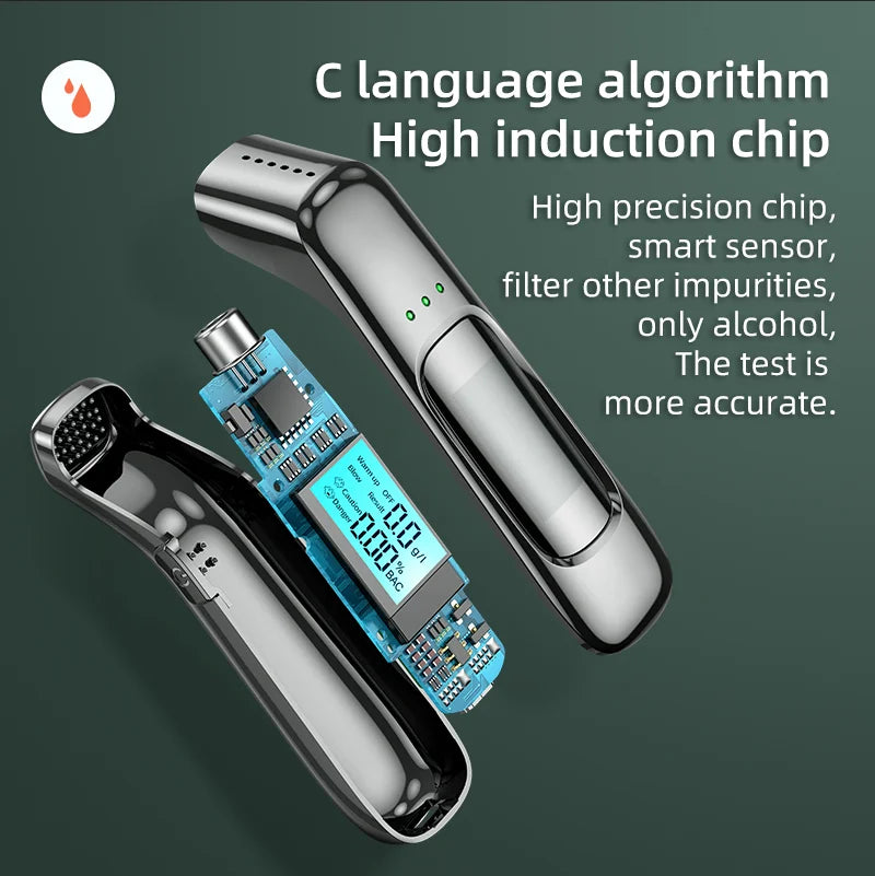 Portable Breathalyzer Professional Breath Alcohol Tester LCD Display Detector for Drunk Driving Car Electronics Alcohol Test