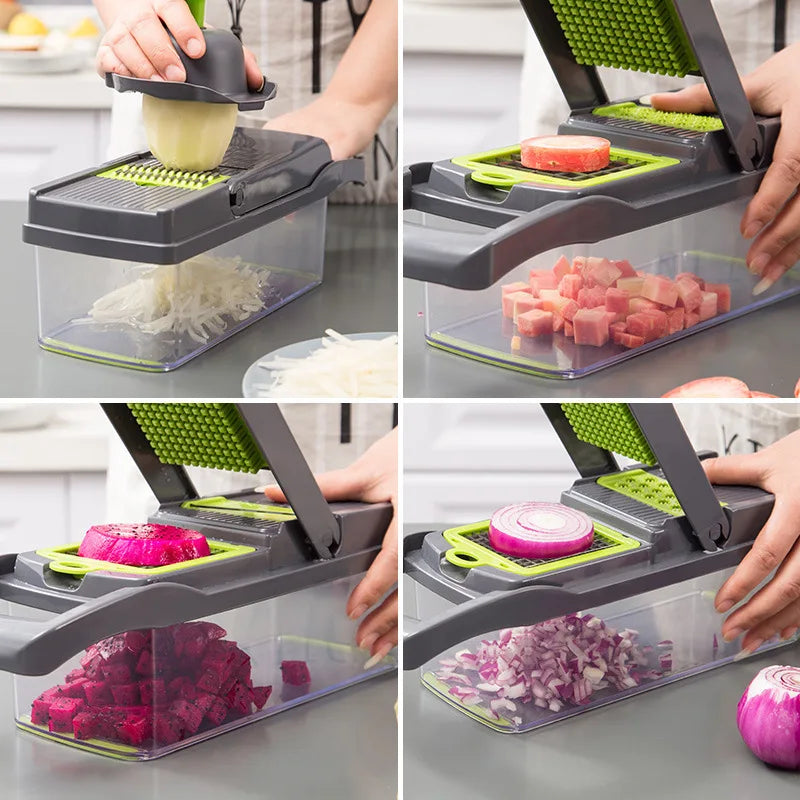 Multifunctional Vegetable Chopper Onion Chopper Handle Food Grate Food Chopper Kitchen Vegetable Slicer Dicer Cut