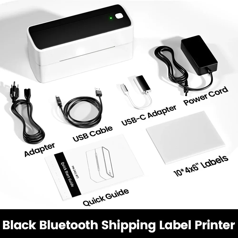 Bluetooth Thermal Label Printer Wireless Small Shipping Label Printer 4X6 Compatible with iPhone Android Mac Window
