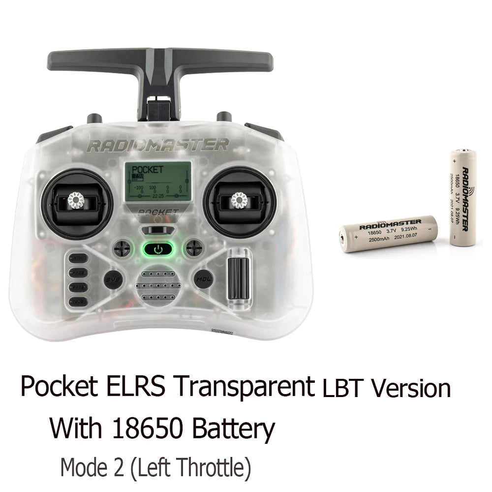 RadioMaster Pocket Hall Gimbal RC Transmitter – Lightweight, LED Light, Foldable Antenna Remote Control