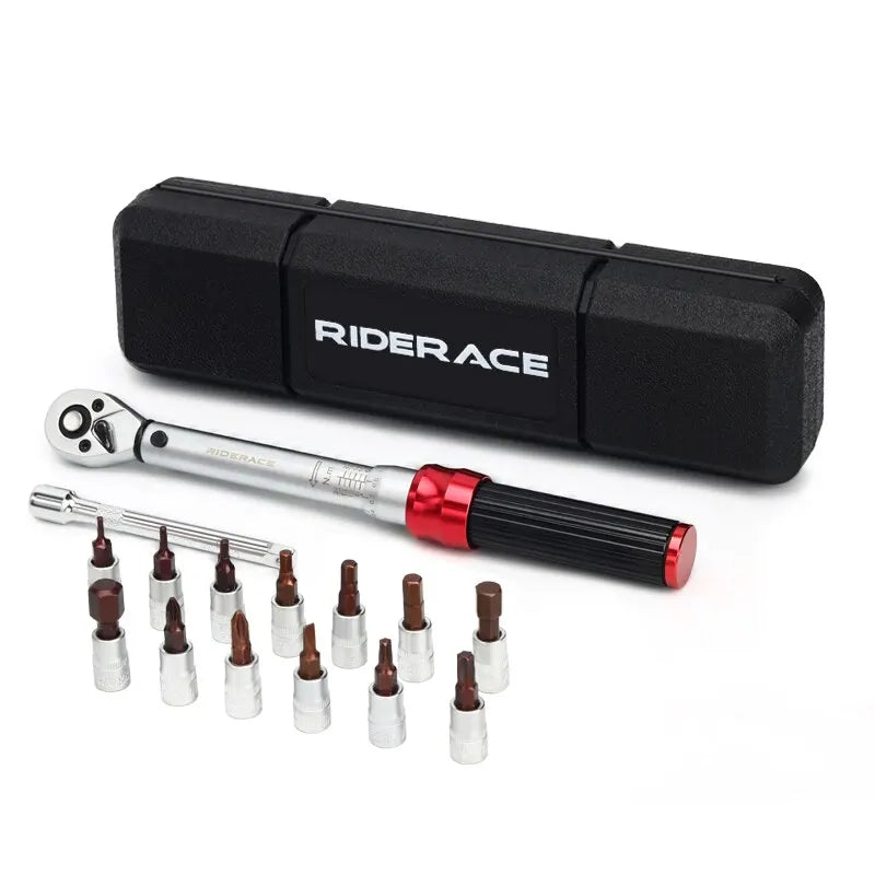 15Pcs Bicycle Torque Wrench Set 1/4 Inch 2-24Nm Bike Repair Tool Kit with Allen Key Sockets