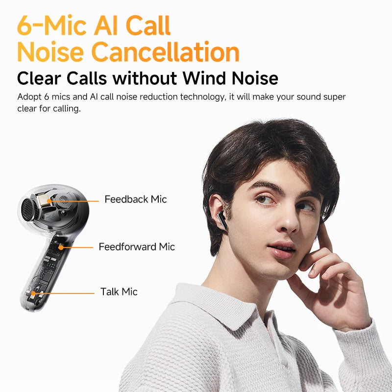 AilyBuds Pro+ ANC Wireless Earbuds Hi-Res Audio LDAC Bluetooth 5.3 6 Mic AI HD Calls Multipoint