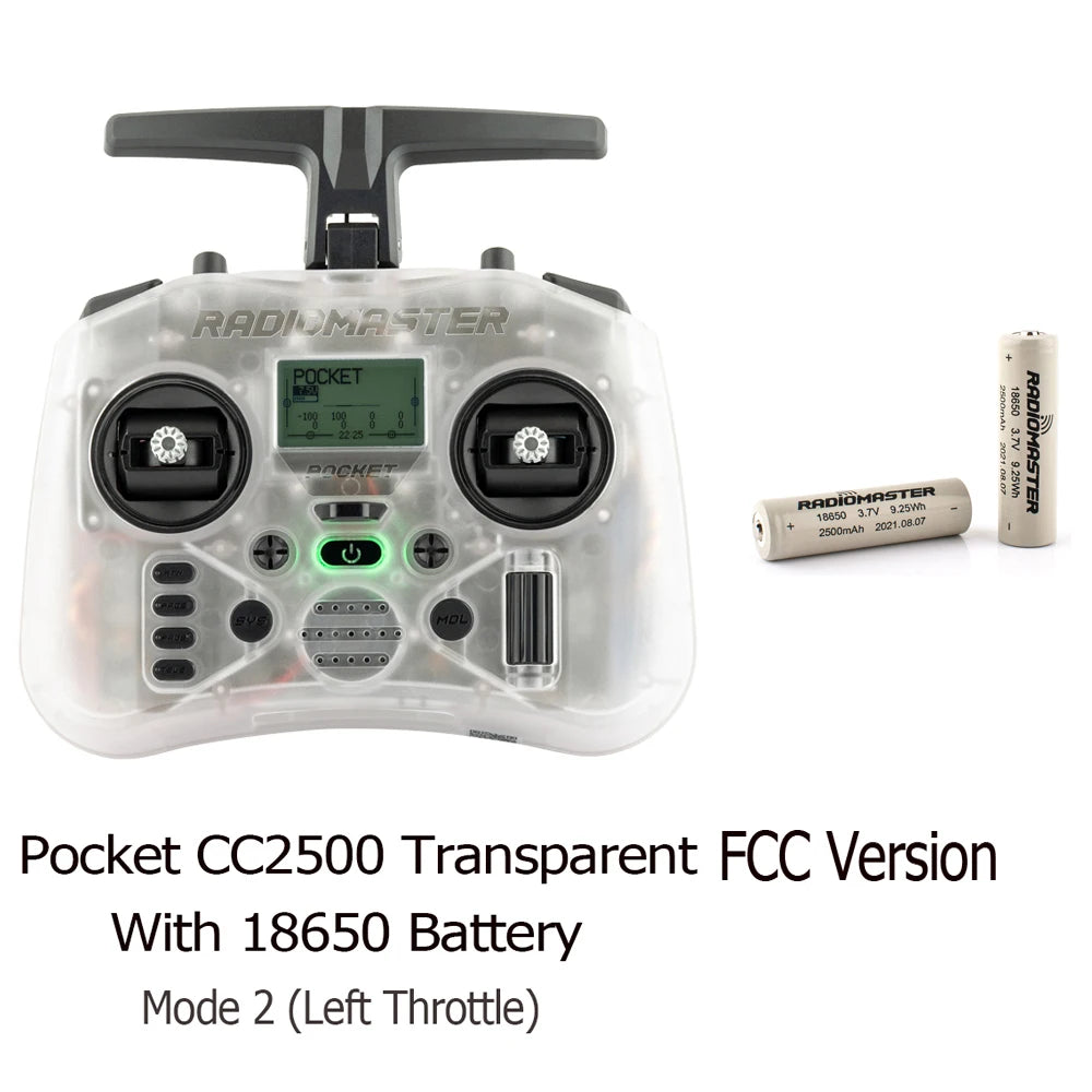 RadioMaster Pocket Hall Gimbal RC Transmitter – Lightweight, LED Light, Foldable Antenna Remote Control