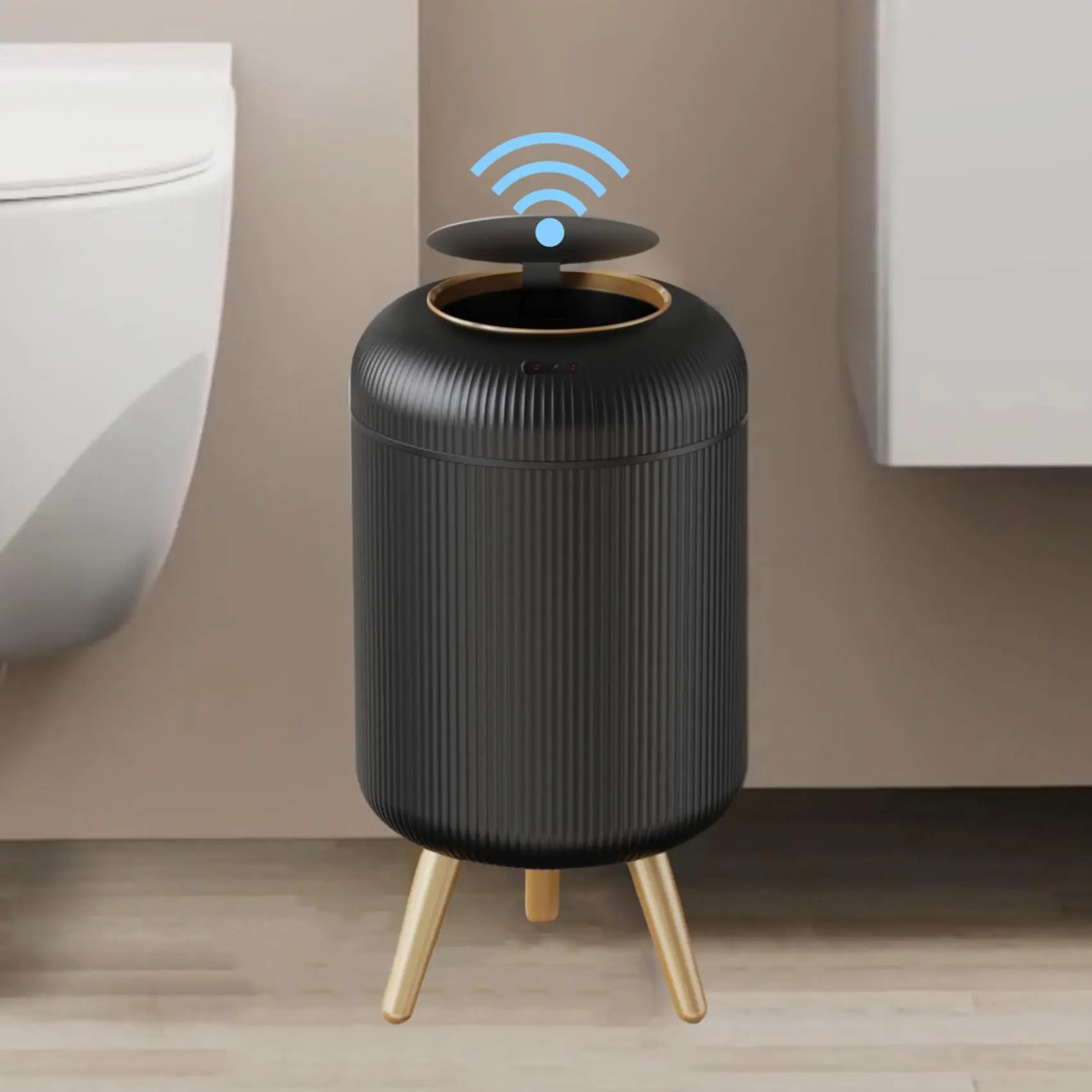 Automatic Trash Can with Lid,  Small Plastic Smart Trash Can, Motion Sensor Trash Can for Bedroom, Bathroom, Kitchen, Office