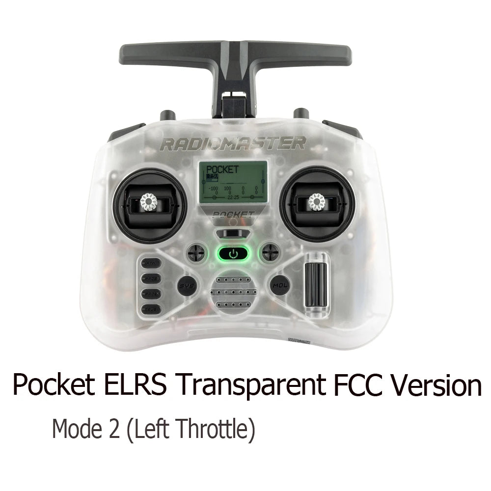 RadioMaster Pocket Hall Gimbal RC Transmitter – Lightweight, LED Light, Foldable Antenna Remote Control