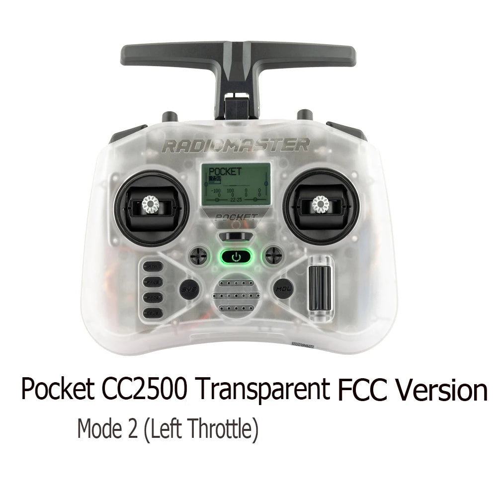 RadioMaster Pocket Hall Gimbal RC Transmitter – Lightweight, LED Light, Foldable Antenna Remote Control