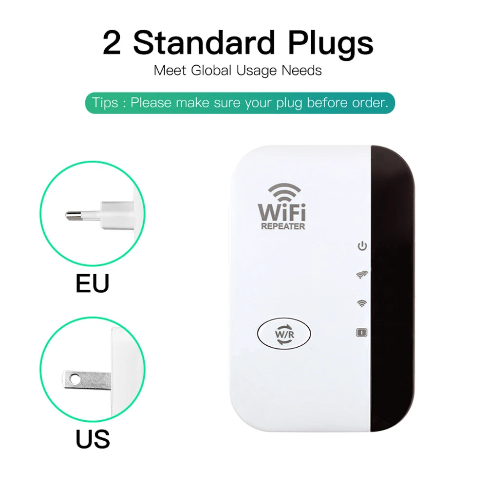 Mini WiFi Repeater Pro Internet Signal Booster - 300Mbps range Extender Amplifier