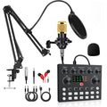 Podcast Microphone Kit USB/XLR Dynamic Mic Boom Arm Sound Card Set for Gaming Streaming Karaoke