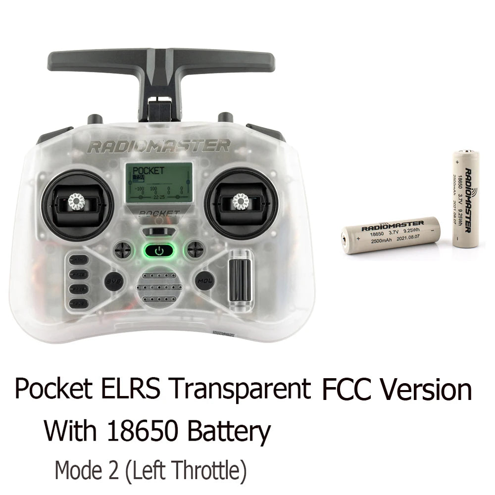 RadioMaster Pocket Hall Gimbal RC Transmitter – Lightweight, LED Light, Foldable Antenna Remote Control