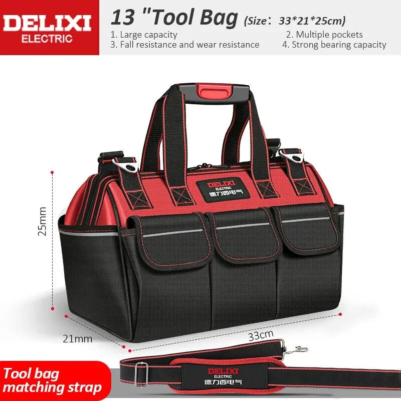 Multifunctional Waterproof Electric Tool Bag for Electricians Carpenters Mechanics & Homeowners