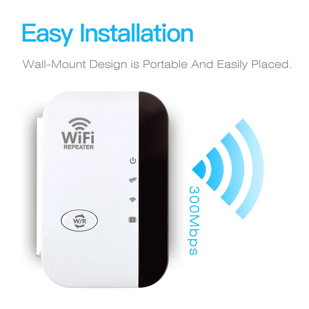 Mini WiFi Repeater Pro Internet Signal Booster - 300Mbps range Extender Amplifier