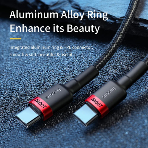 100W/5A USB C To USB Type C Cable For iPhone 16 15 PD Fast Charging Charger Cord For Macbook Samsung Xiaomi Type-C Cable