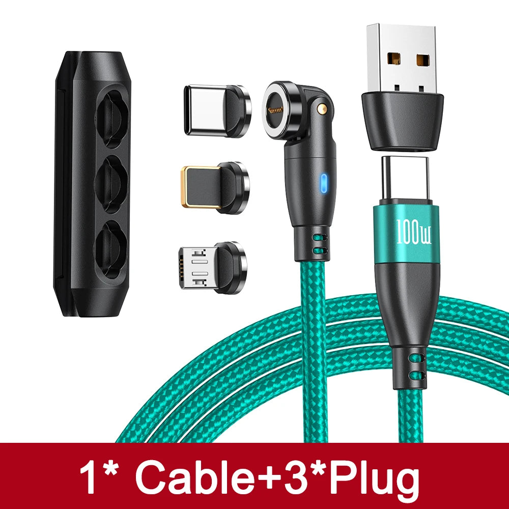 100W Magnetic USB Type C Cable 5A Fast Charging Cord for MacBook Samsung iPhone Devices