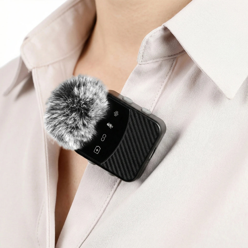 Wireless Lavalier Microphone for iPhone Android Camera Noise Reduction Video Recording Mic