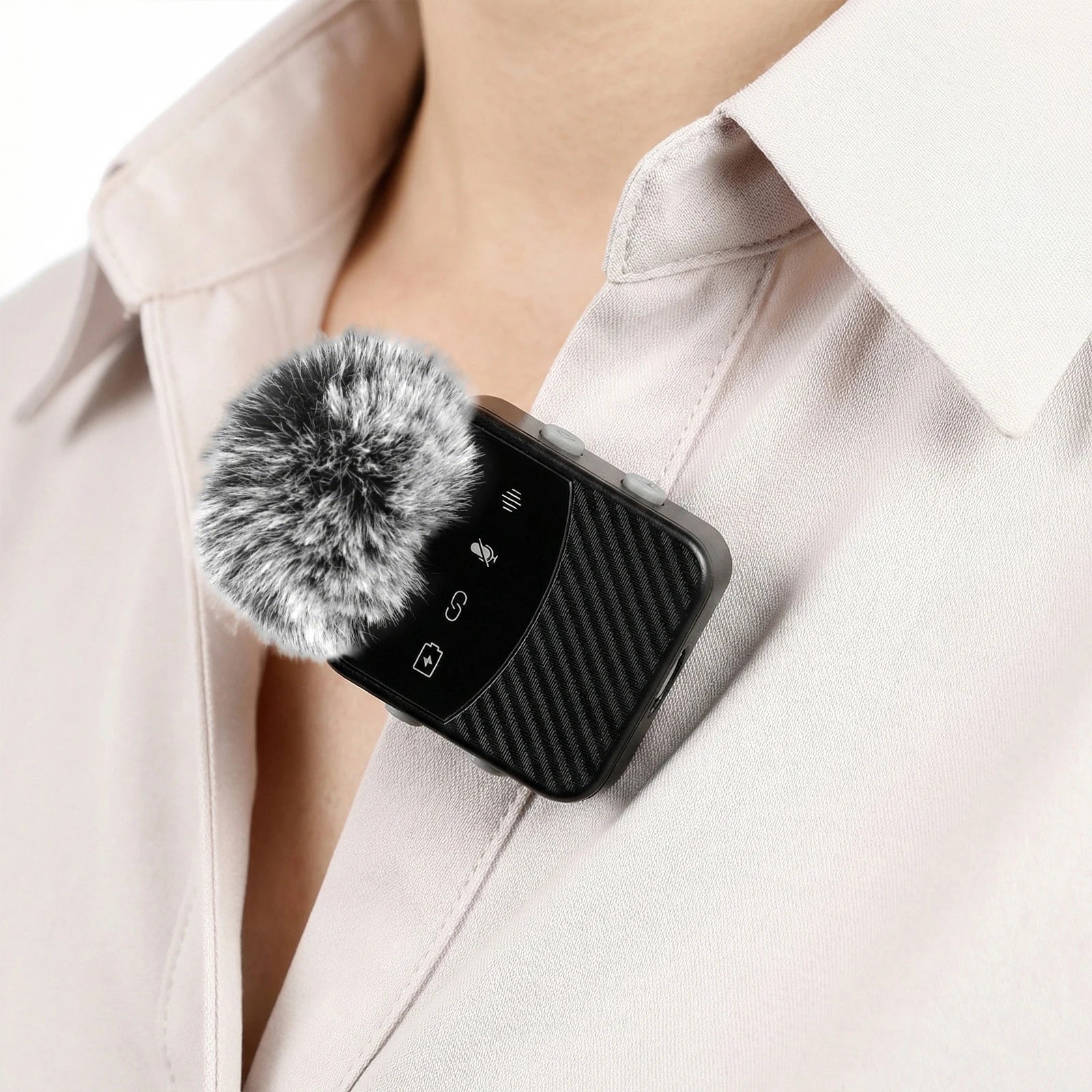 Wireless Lavalier Microphone for iPhone Android Camera Noise Reduction Video Recording Mic