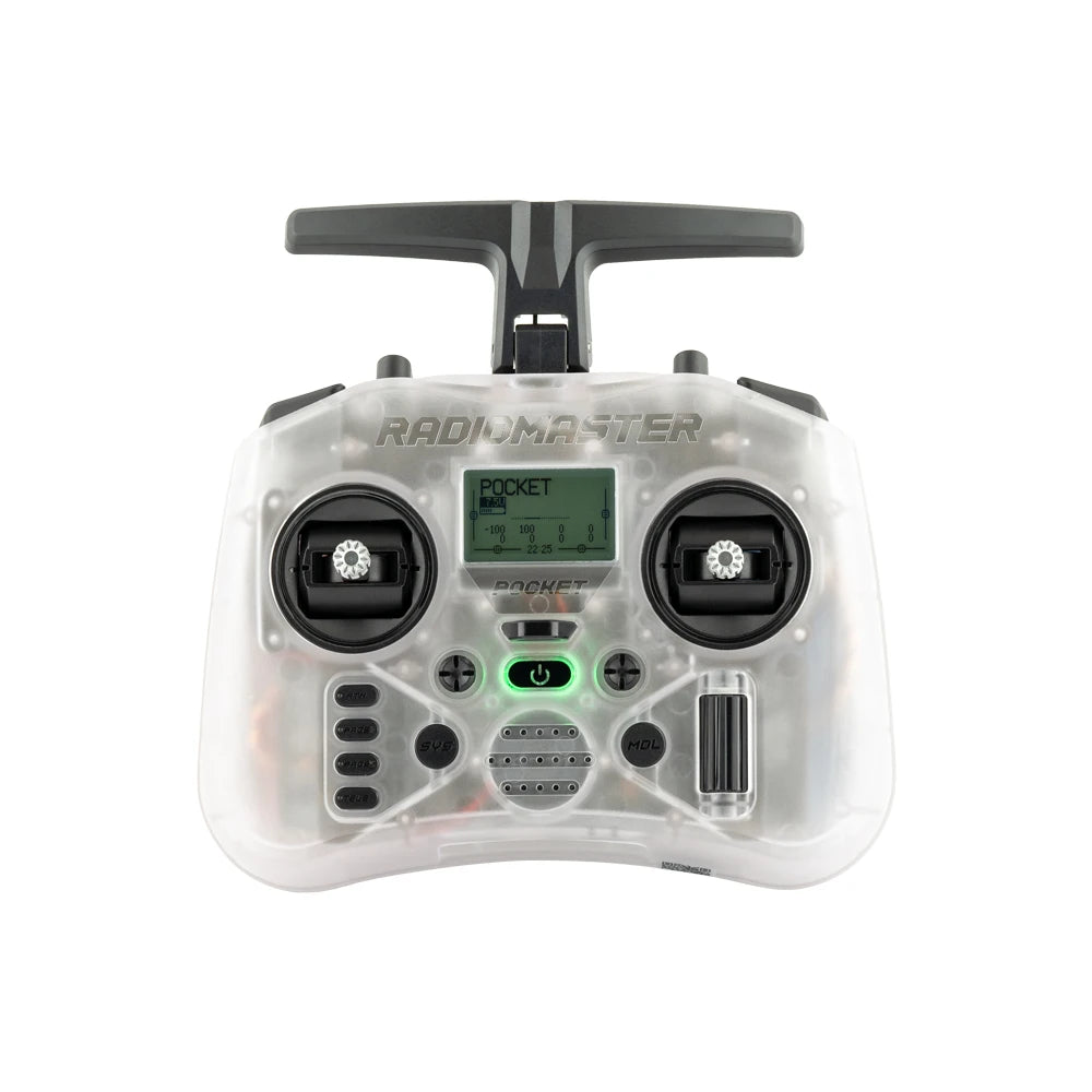 RadioMaster Pocket Hall Gimbal RC Transmitter – Lightweight, LED Light, Foldable Antenna Remote Control