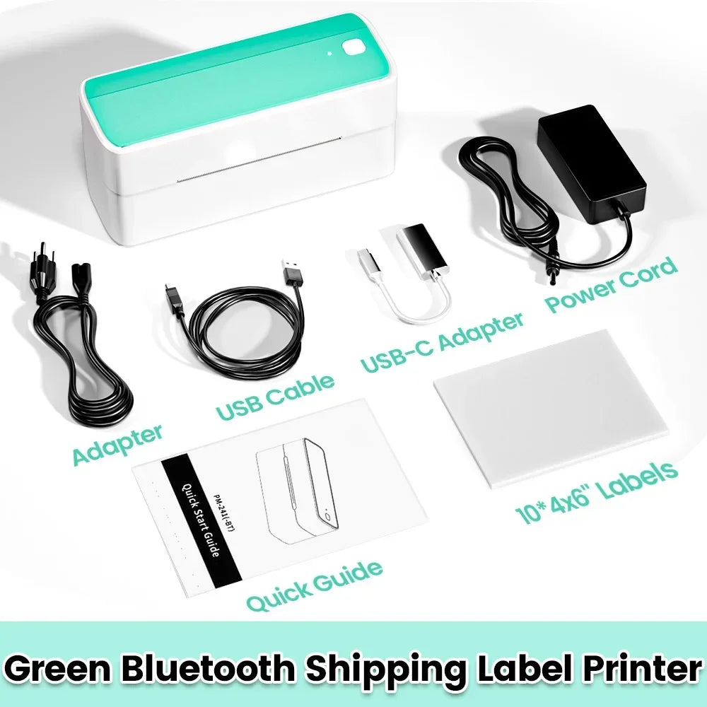 Bluetooth Thermal Label Printer Wireless Small Shipping Label Printer 4X6 Compatible with iPhone Android Mac Window