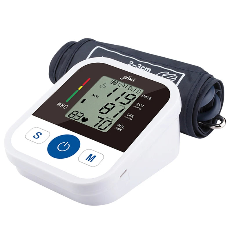 Portable Digital Blood Pressure Monitor Arm with Heart Rate Monitor – Automatic BP Machine for Home Use