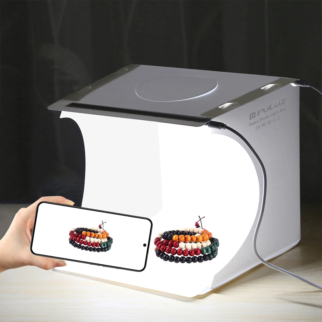 Mini 2 LED Panels Folding Portable 1100LM Light Photo Lighting Studio Shooting Tent Box Kit with 6 Colors Backdrops