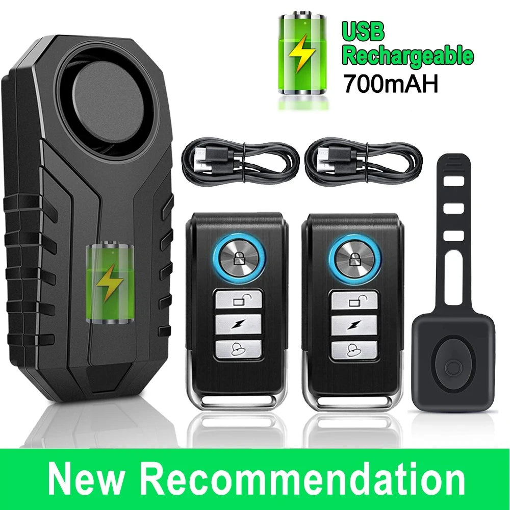 Anti-Theft Bicycle Alarm Wireless Vibration Remote Control Bike Motorbike Alarms Home Outdoor Security Protection