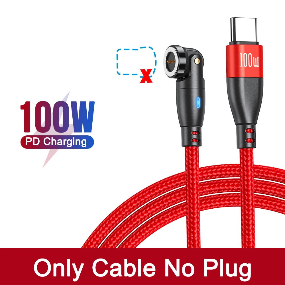 100W Magnetic USB Type C Cable 5A Fast Charging Cord for MacBook Samsung iPhone Devices