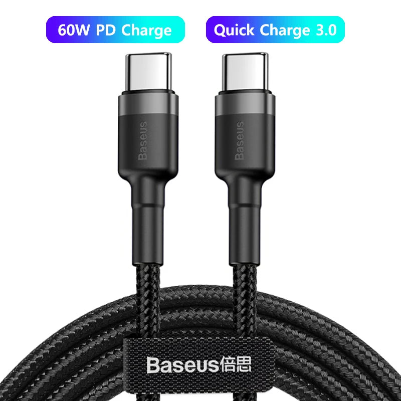 100W/5A USB C To USB Type C Cable For iPhone 16 15 PD Fast Charging Charger Cord For Macbook Samsung Xiaomi Type-C Cable