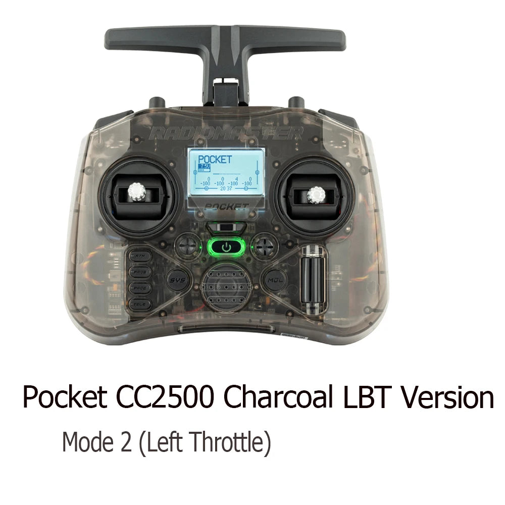RadioMaster Pocket Hall Gimbal RC Transmitter – Lightweight, LED Light, Foldable Antenna Remote Control