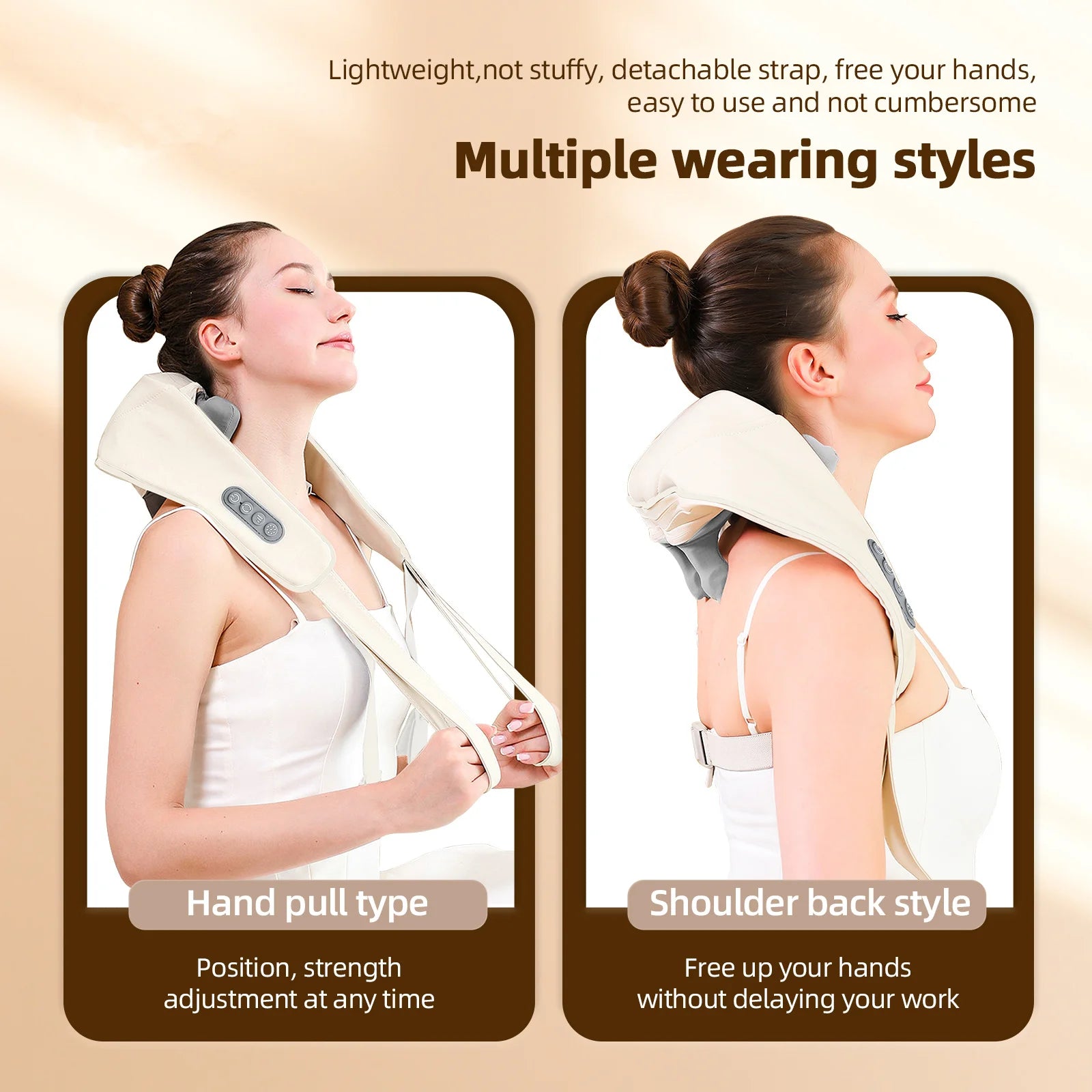 Wireless Neck Shoulder Massager – 26W Brushless Motor Kneading Shawl