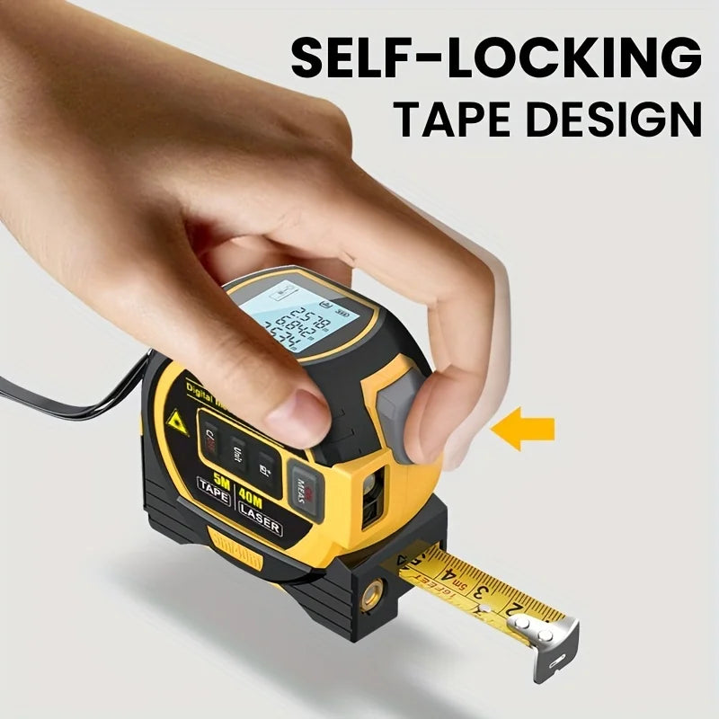 Laser Tape Measure 3 In 1 Digital Tape Measure High Precision Laser Rangefinder Steel Tape Measure