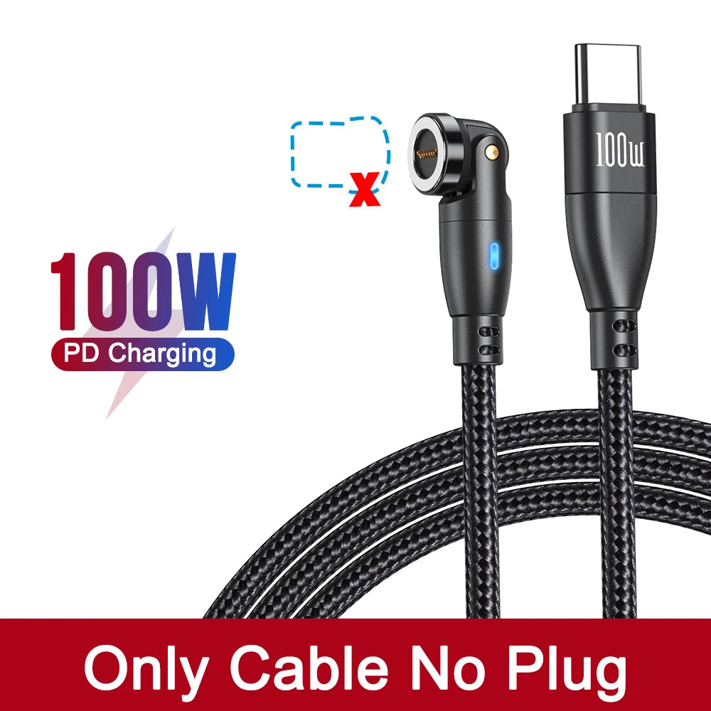 100W Magnetic USB Type C Cable 5A Fast Charging Cord for MacBook Samsung iPhone Devices