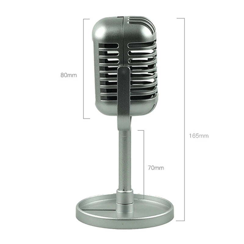 Classic Retro Dynamic Vocal Microphone Vintage Style Mic with Universal Stand for Singing