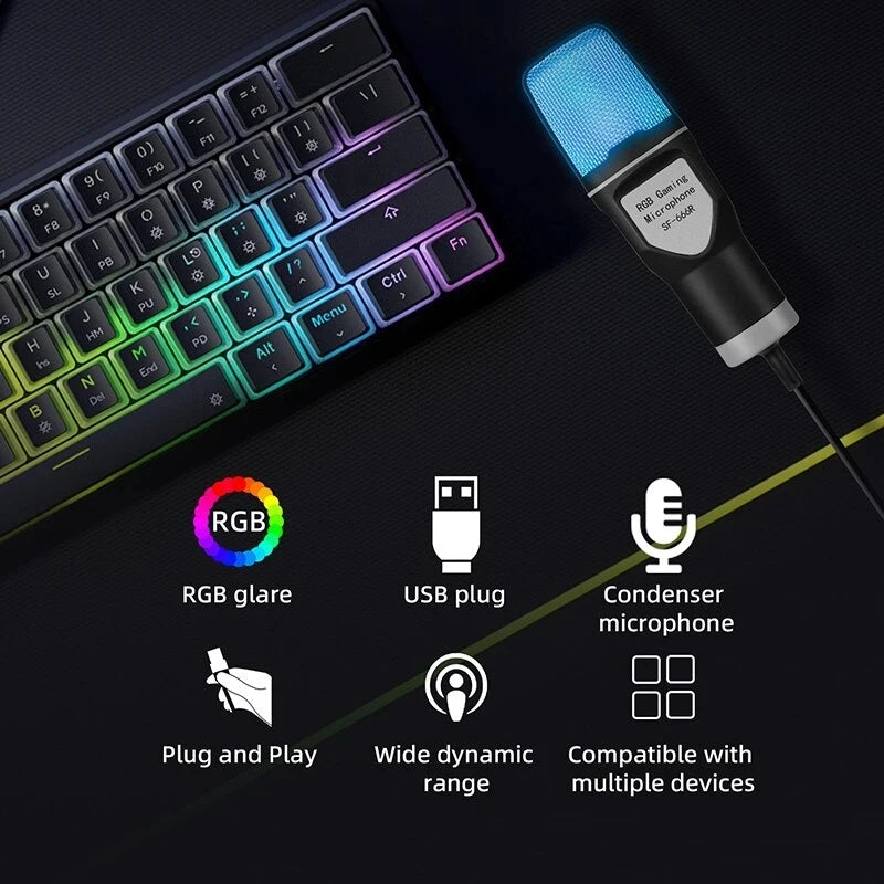 Professional USB Condenser Microphone for Gaming, Streaming & Podcasting – Studio Quality
