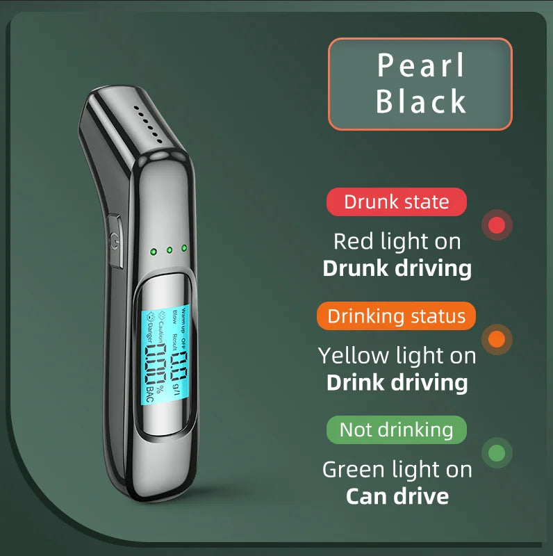 Portable Professional Breathalyzer Alcohol Tester with LCD Display for Accurate BAC Detection