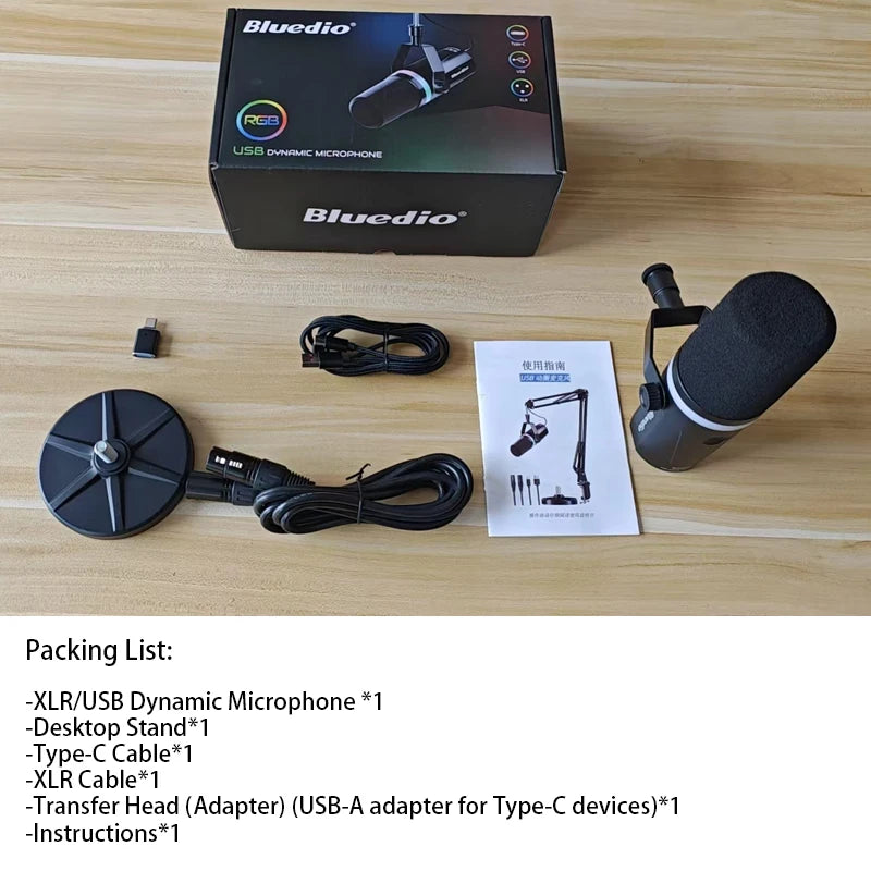 Dynamic Microphone RGB Mute Headphone Jack for PC Gaming Streaming PS5 Recording