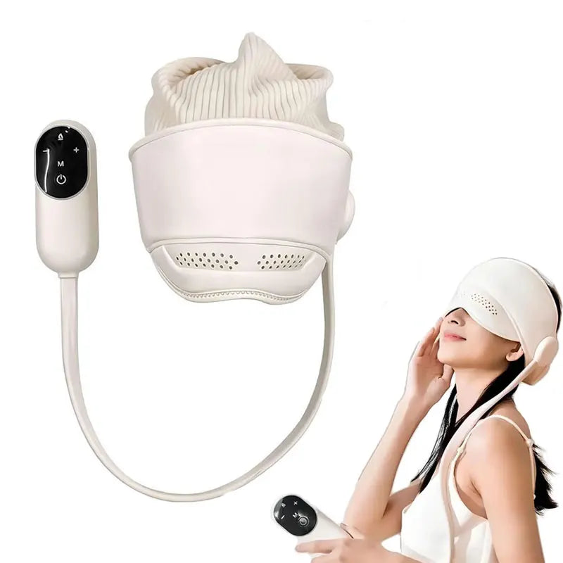 Electric Head Massager with 6-Zone Air Pressure & Hot Compress for Head and Eye Relaxation